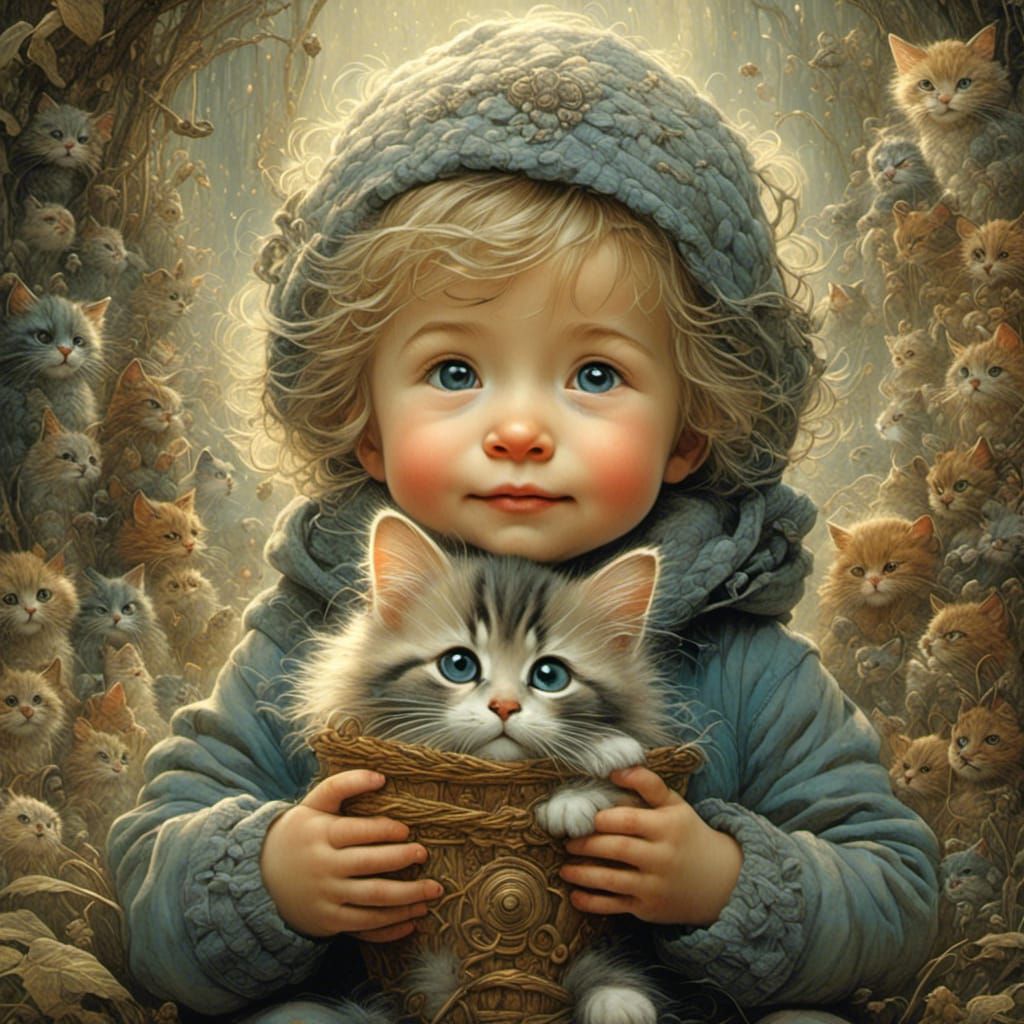 Toddler's Joy: A Cat Gift in Classical Style