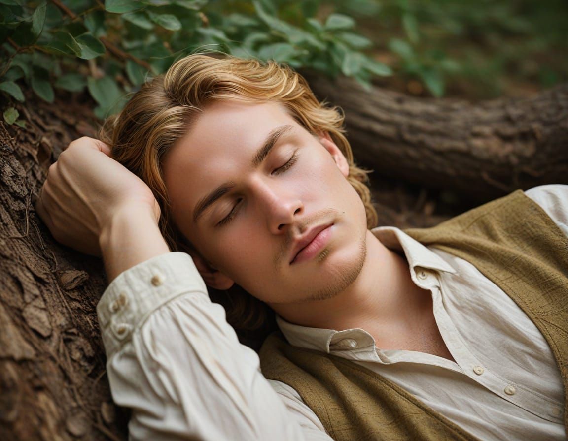 Medieval Prince in Warm, Dappled Sunlight