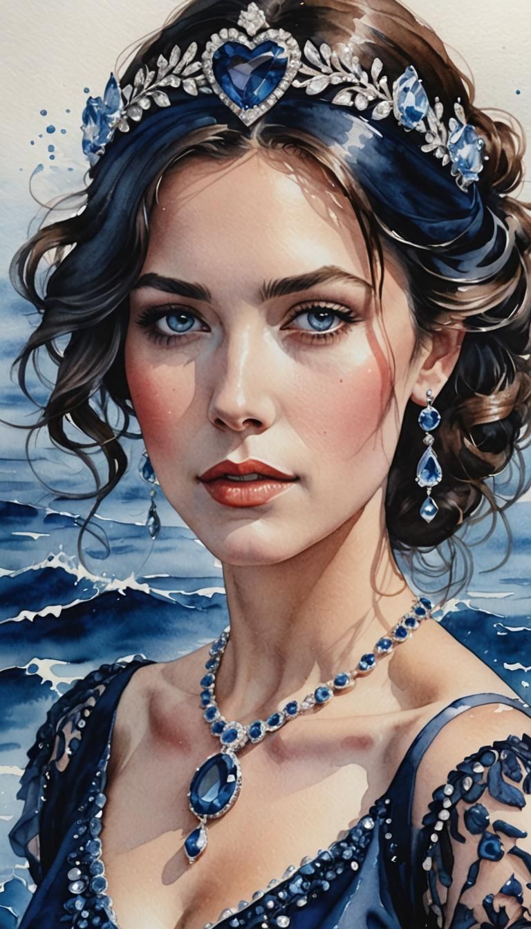 Rose DeWitt Bukater Portrait in Watercolor Style