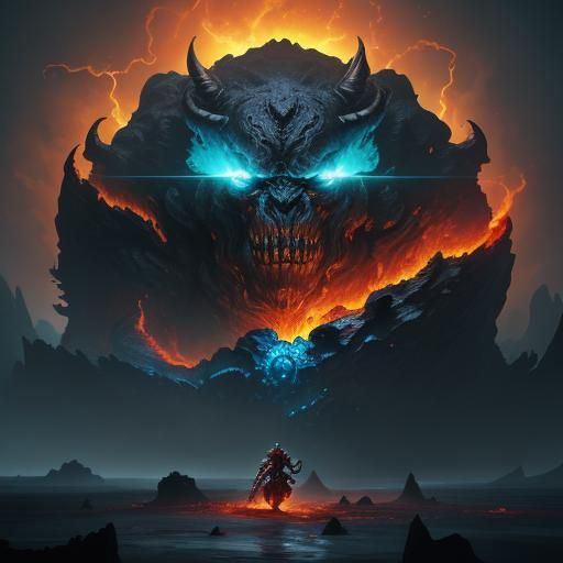 Molten Sandstone Colossus in Fantasy Art