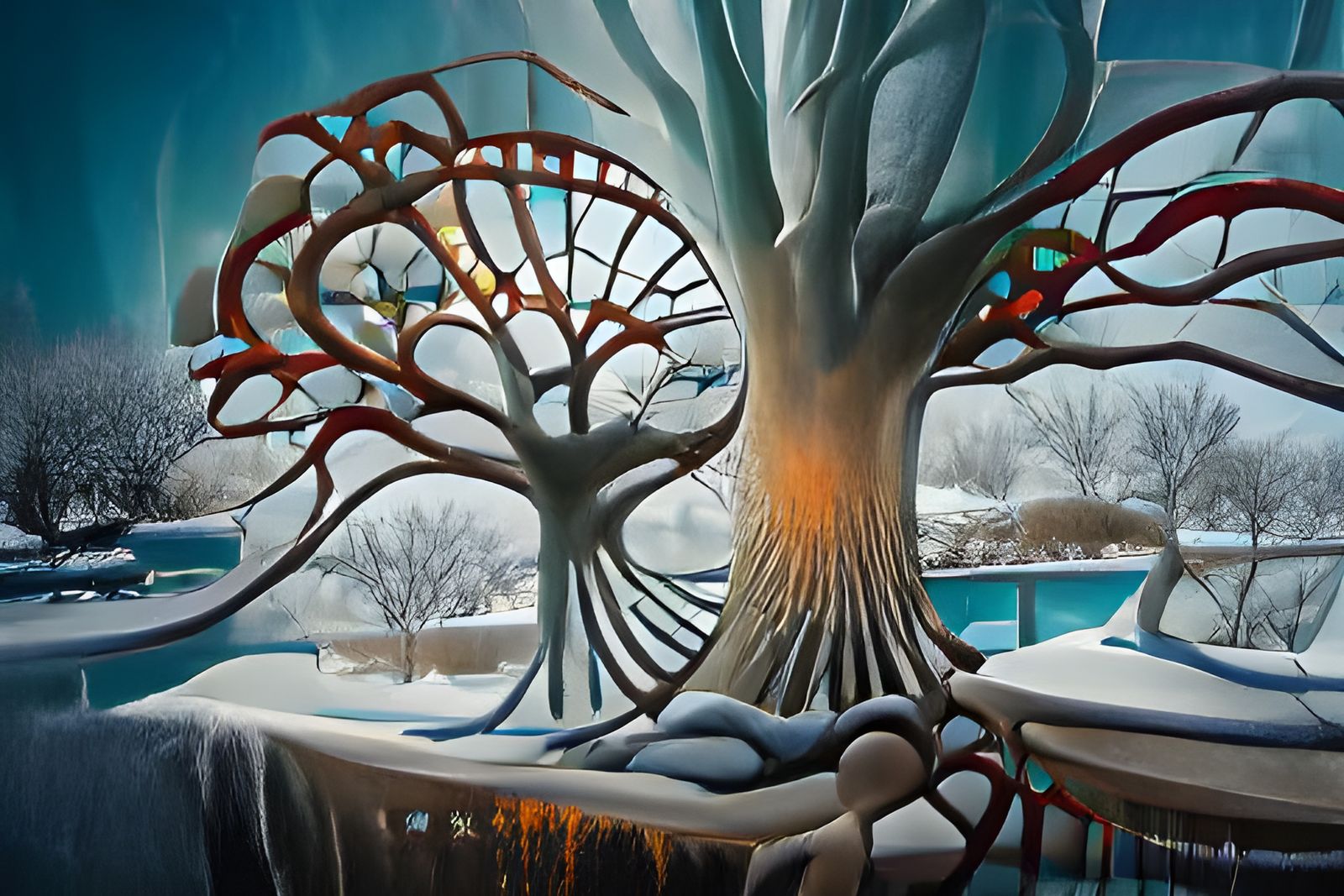 Winter Tree of Life, Digital Art