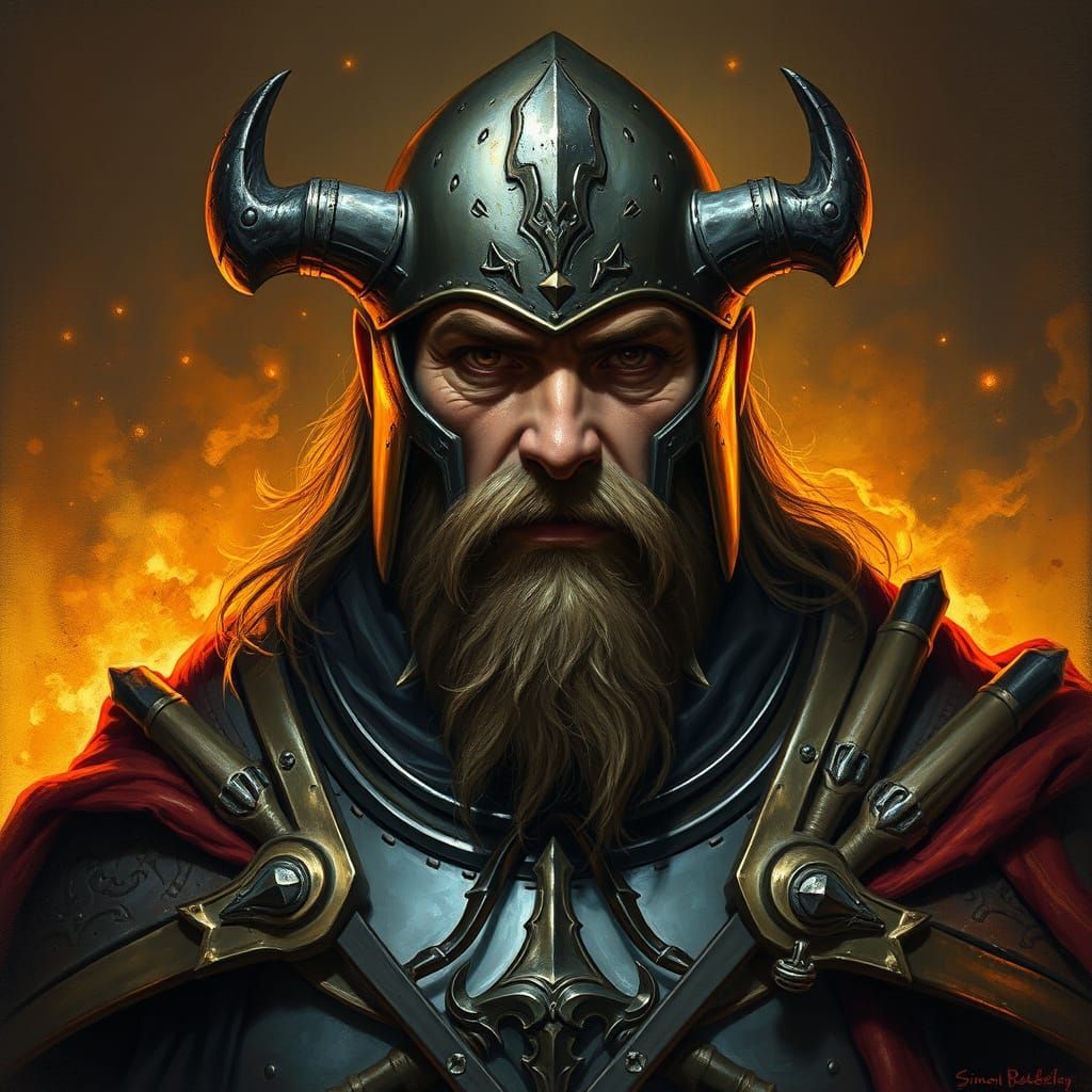 Warrior in Dark Fantasy Portrait