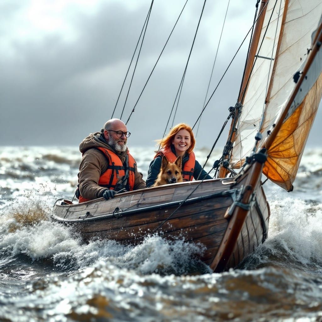 Wooden Platbodem Sailing Ship Cruises Calm Waters