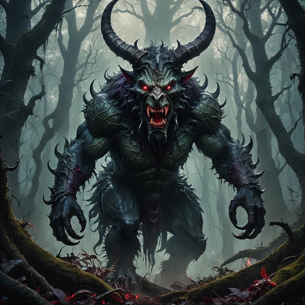 Demonic Creature Portrait in Dark Fantasy Style