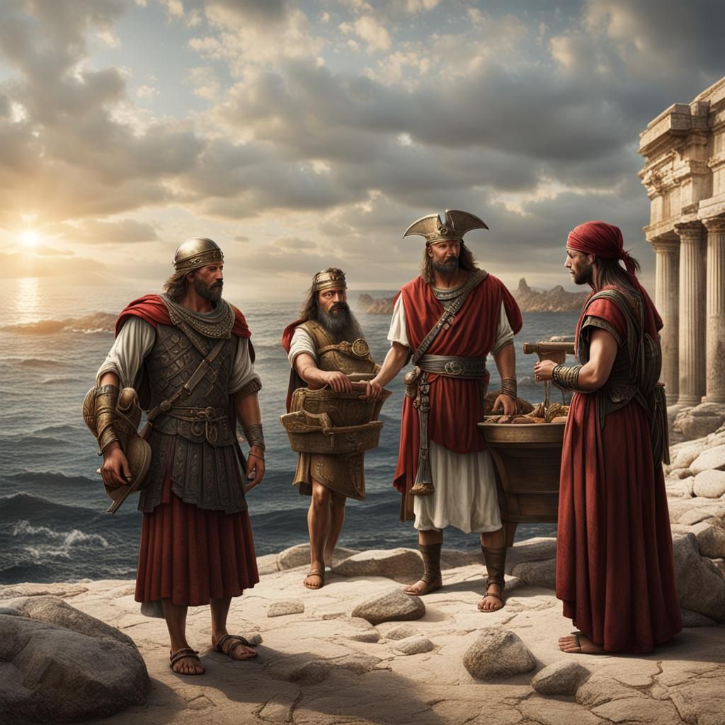 Ancient Roman Pirates Selling Captive Girl Photo