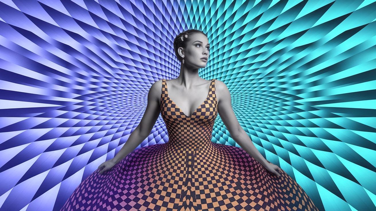 Surreal Woman Portrait in Mixed Media Collage