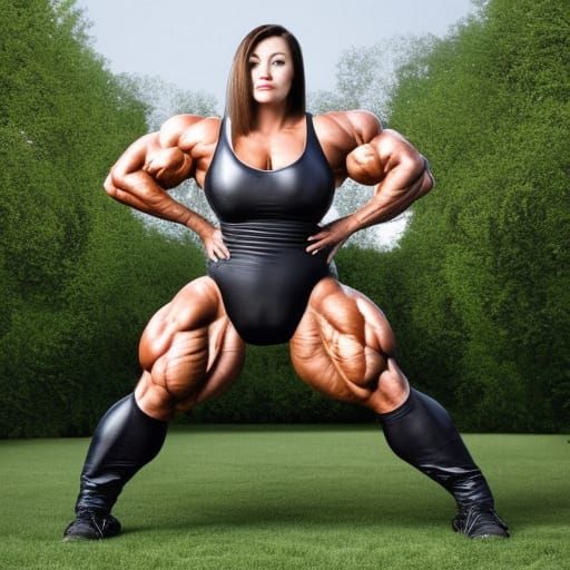 Woman in Inflatable Muscle Suit: Commercial Photo