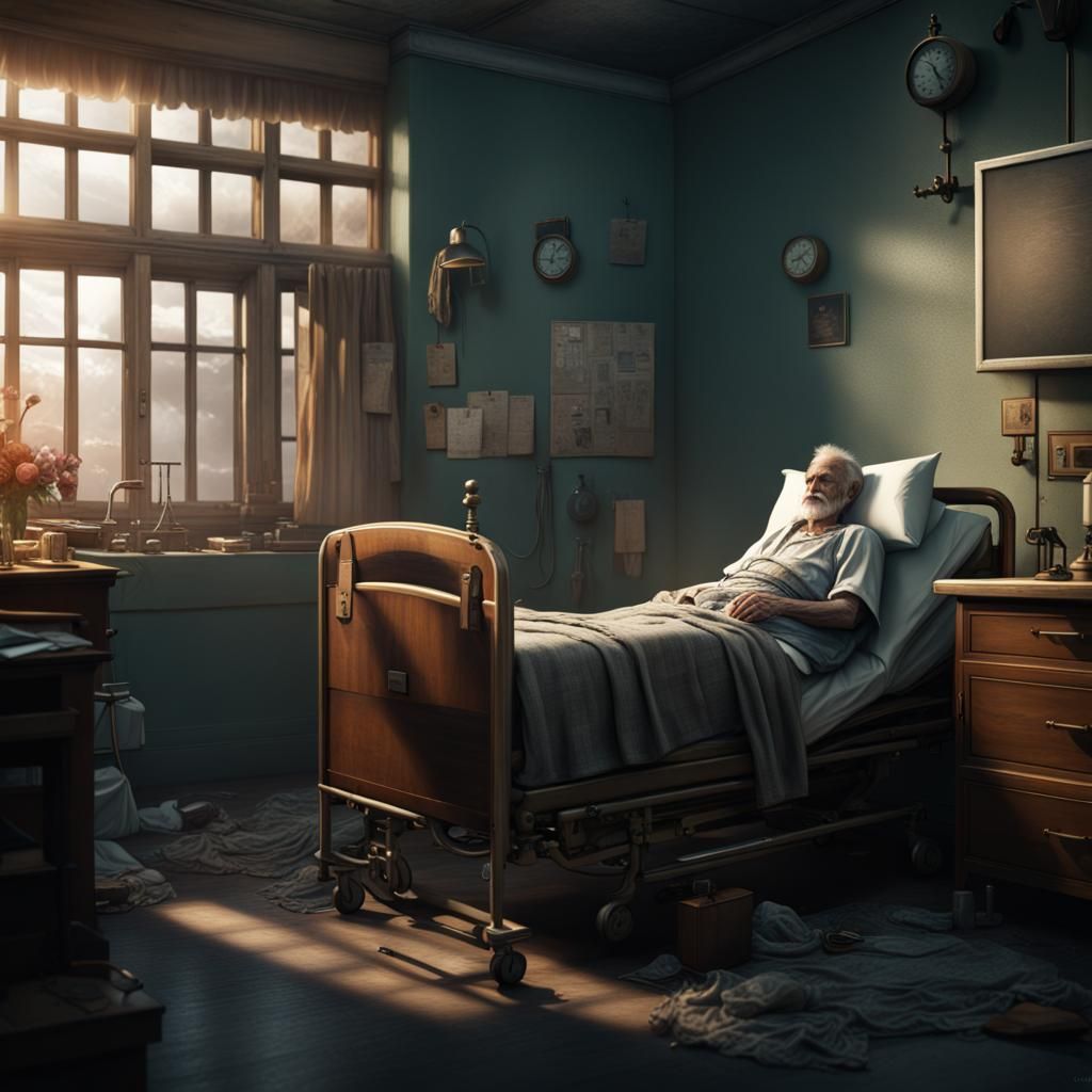 Old Man's Last Moments: Detailed Matte Painting