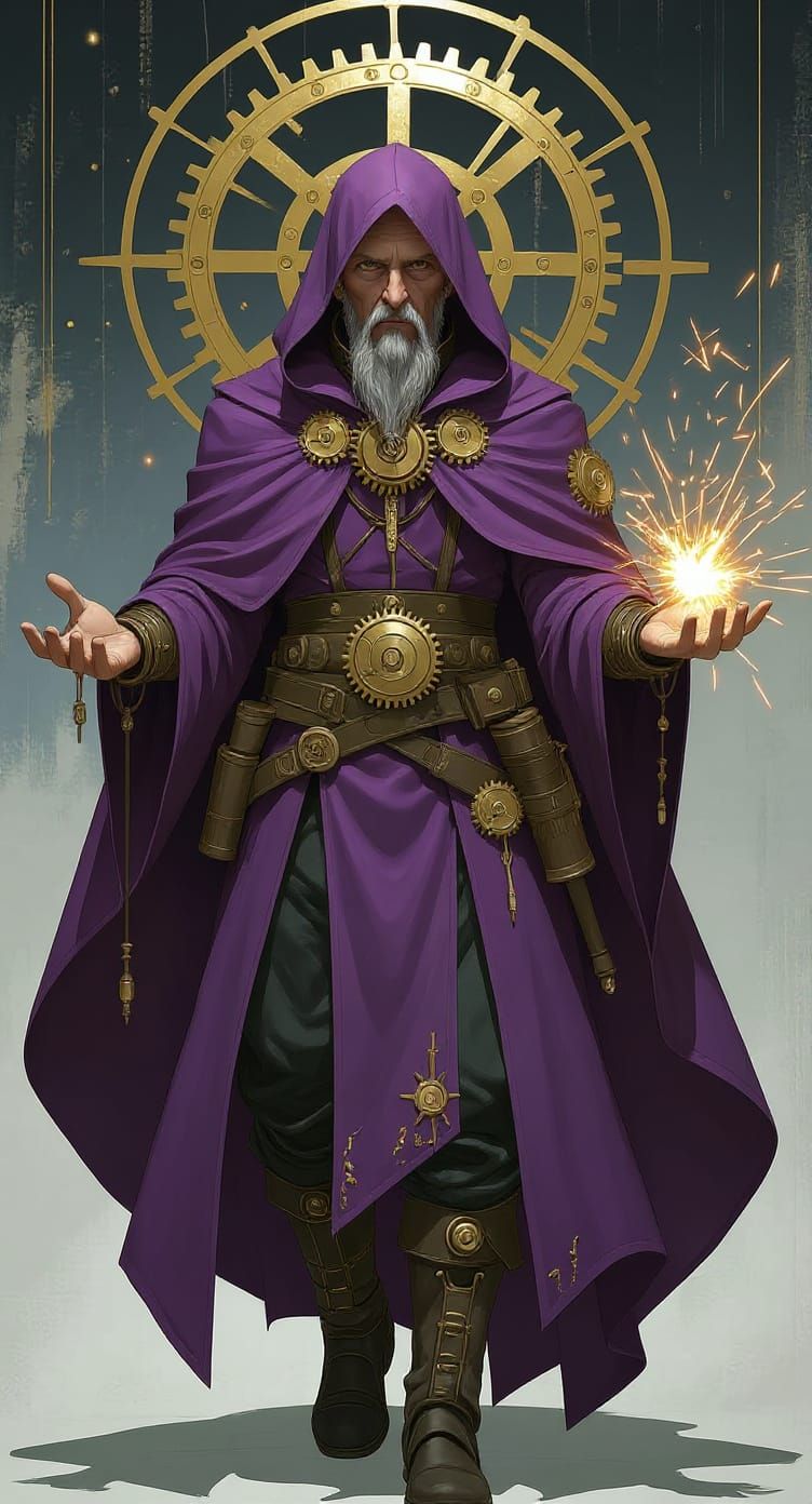 Elder Wizard Conjuring Runes of Power