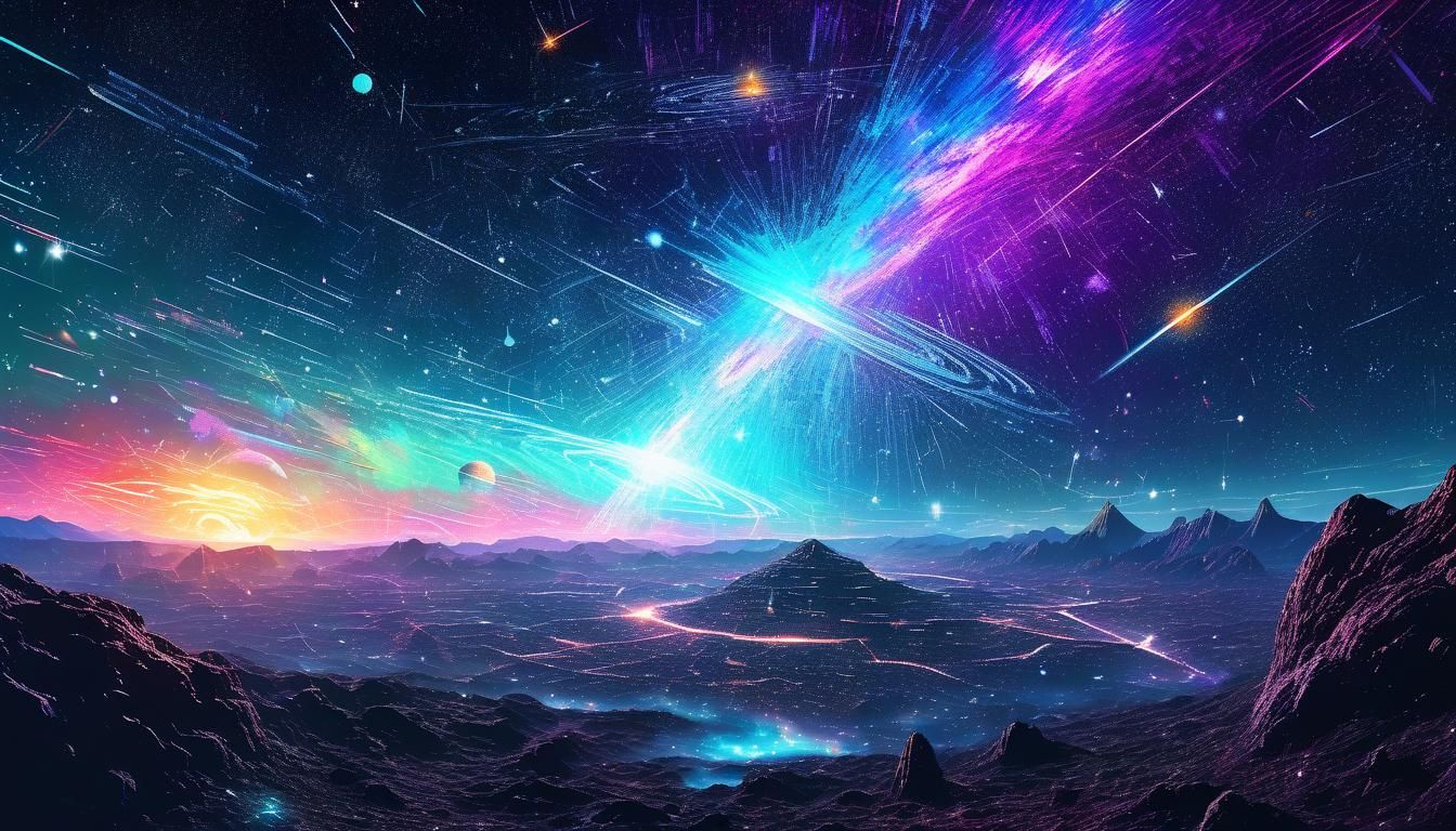 Galactic Meteor Storm in Cosmic Holographic Splendor