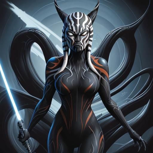 Ahsoka Tano Merged with Venom in Comic Book Art