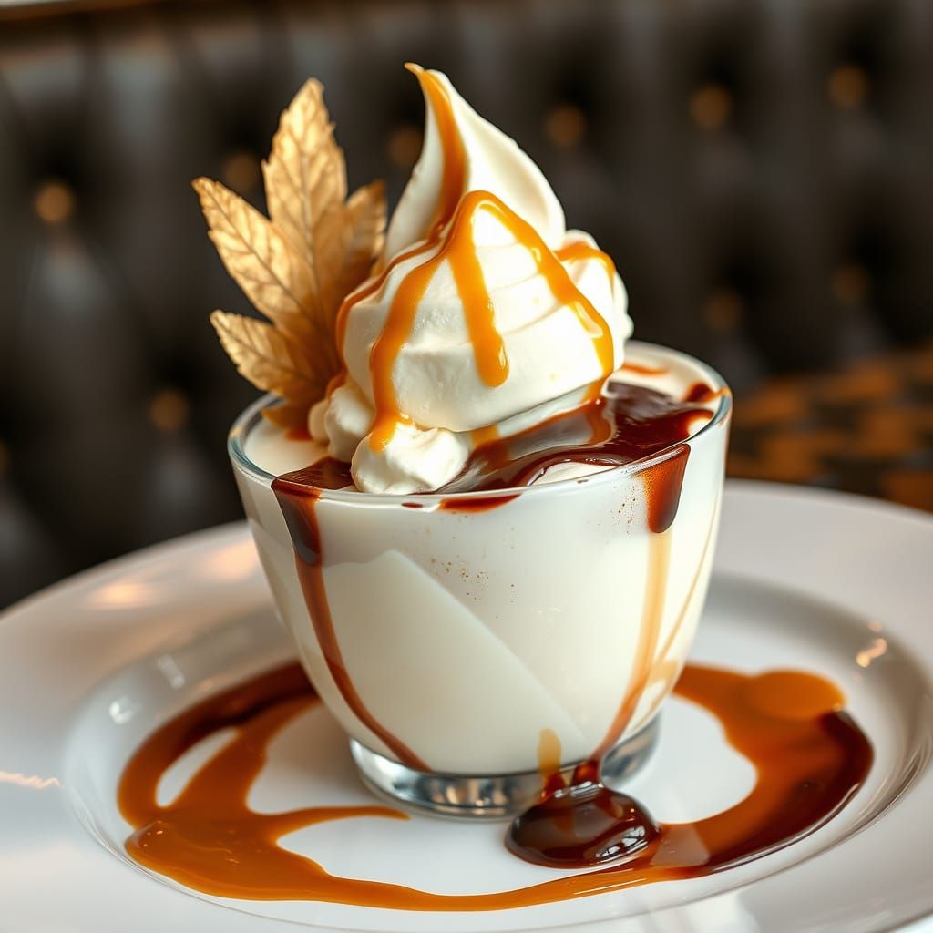 Luxury Ice Cream Sundae with Gold Leaf