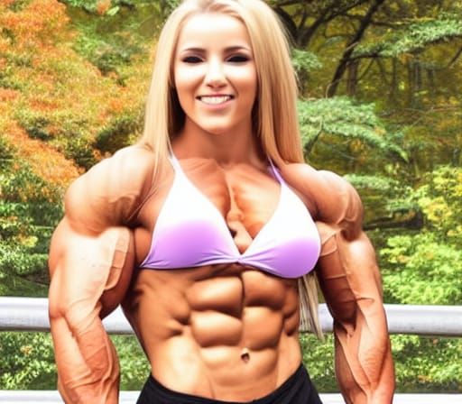 Muscular Female Bodybuilder with Ripped Physique