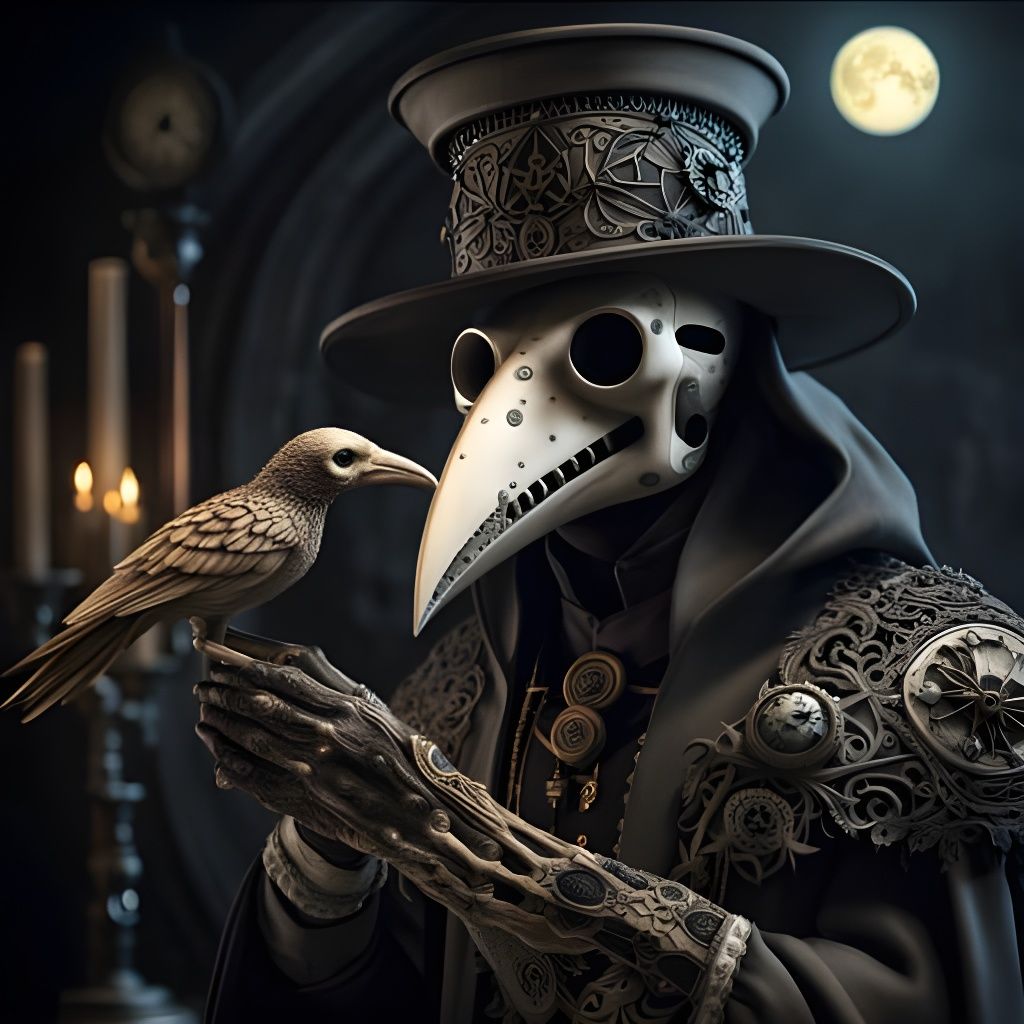 Classic Plague Doctor in Dark Attire