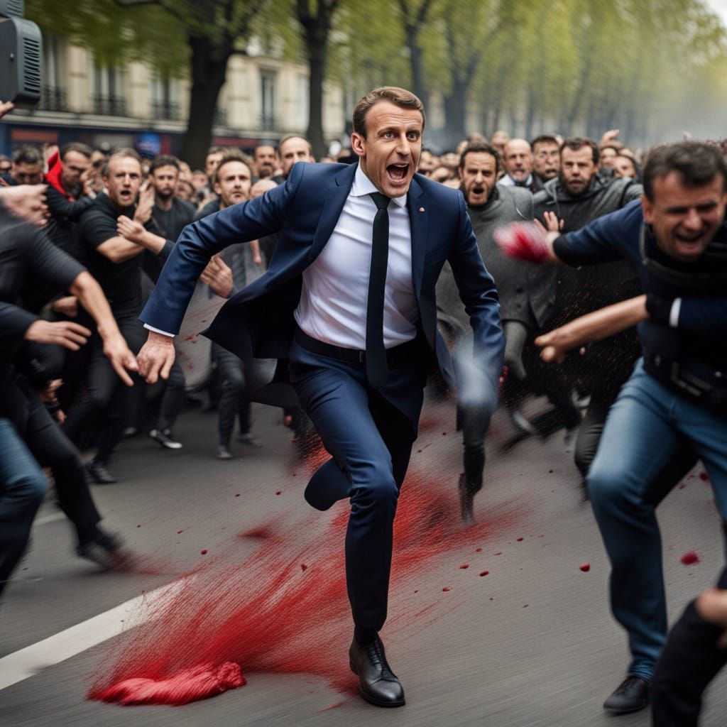 President Macron Chased by Protesters in Paris