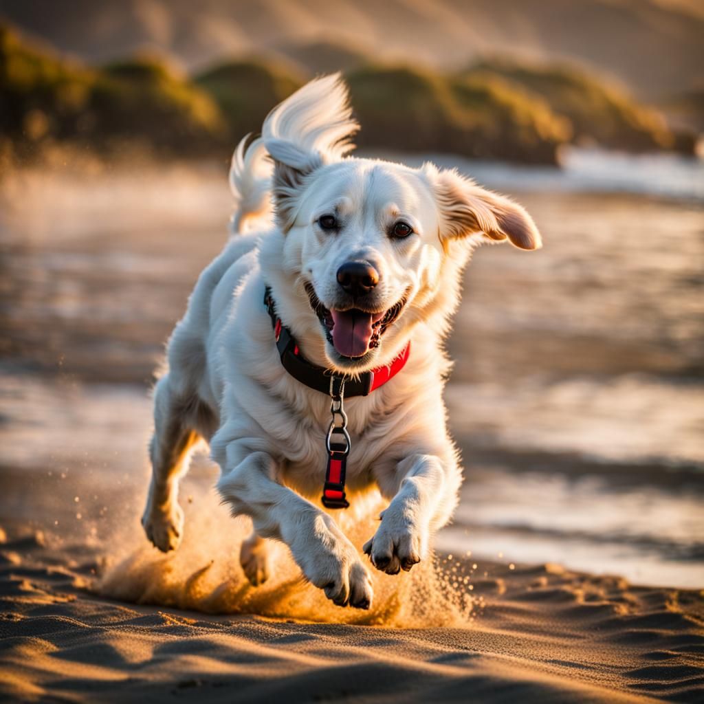 Dog's Joyful Beach Day