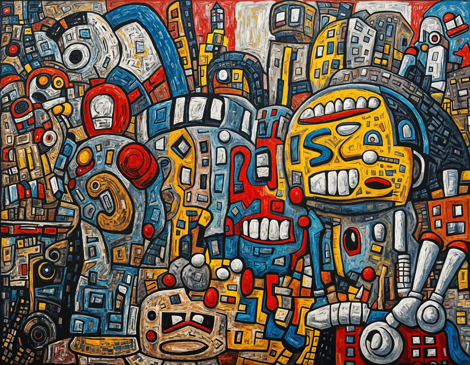 Vibrant Mural in Funk Art Style