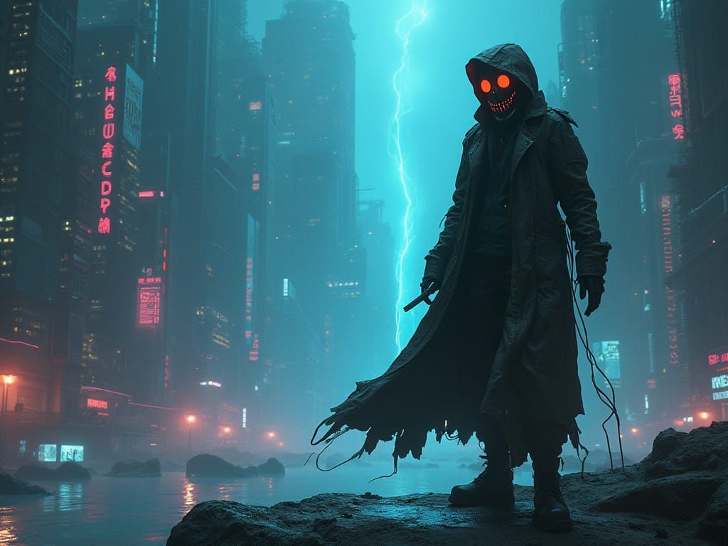 Mindstorm Alien Hacker in Hyperspace, Cyberpunk Sci-fi