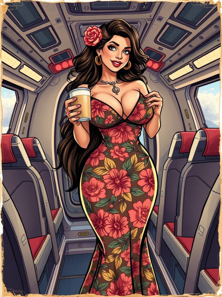 Costa Rican Warrior Woman in Cartoon Card Style