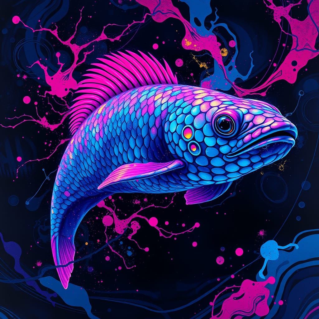 Ethereal Mermaid Dances in Oceanic Abstraction