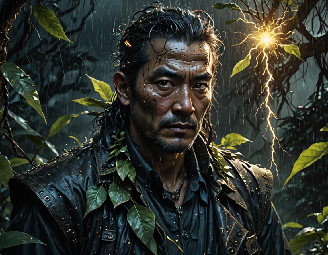 Trickster God of Lightning Bugs in Dark Fantasy Style