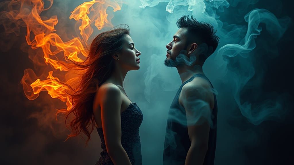 Passionate Breath Exchange in Dark Surrealism