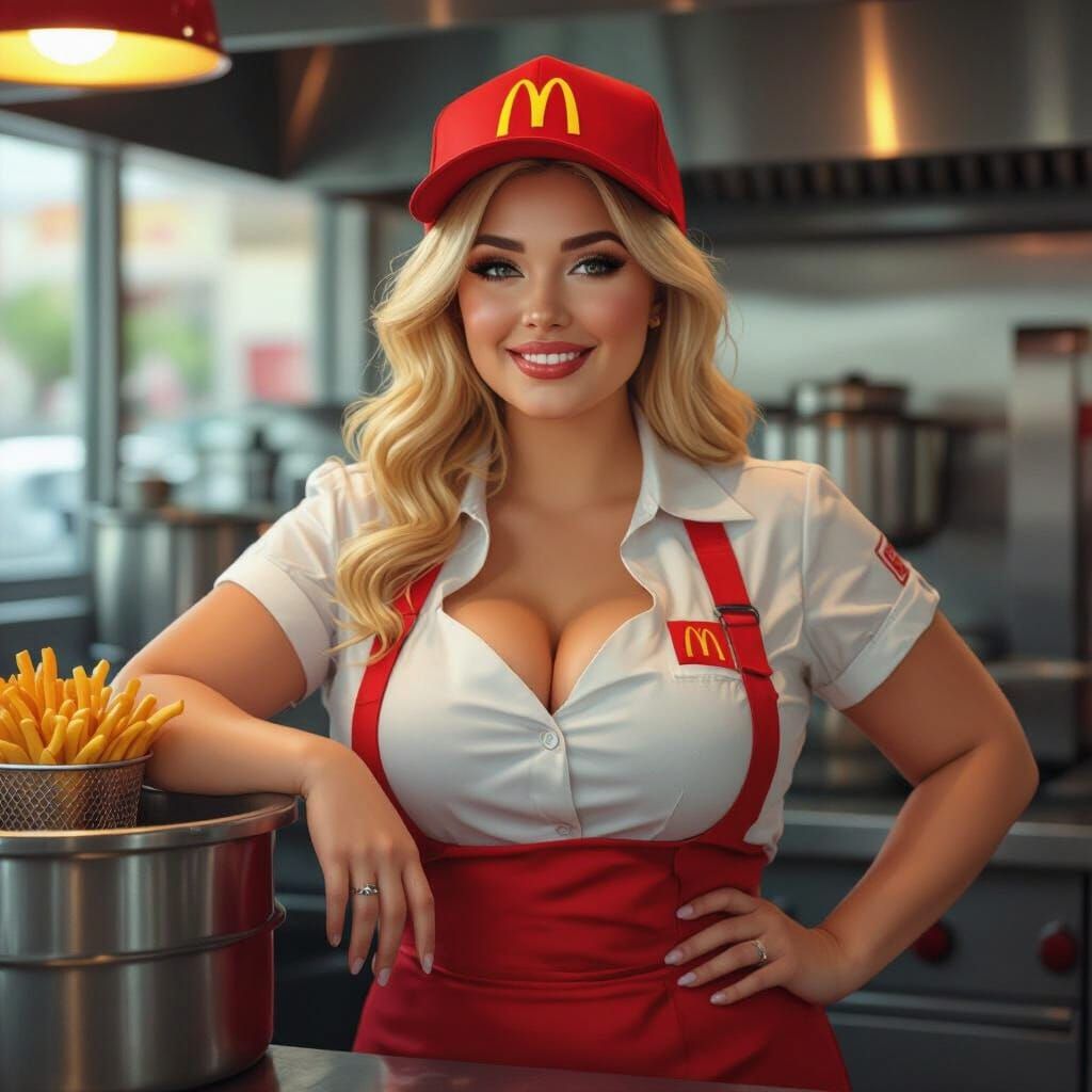 McDonald's Worker Portrait in Digital Art Style