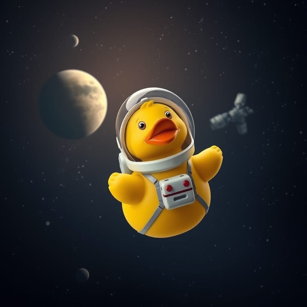 Astronaut Rubber Duck Lost in Space