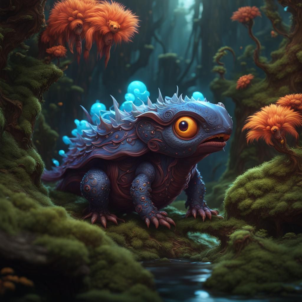 Fantastical Cute Creature in Detailed Matte Painting