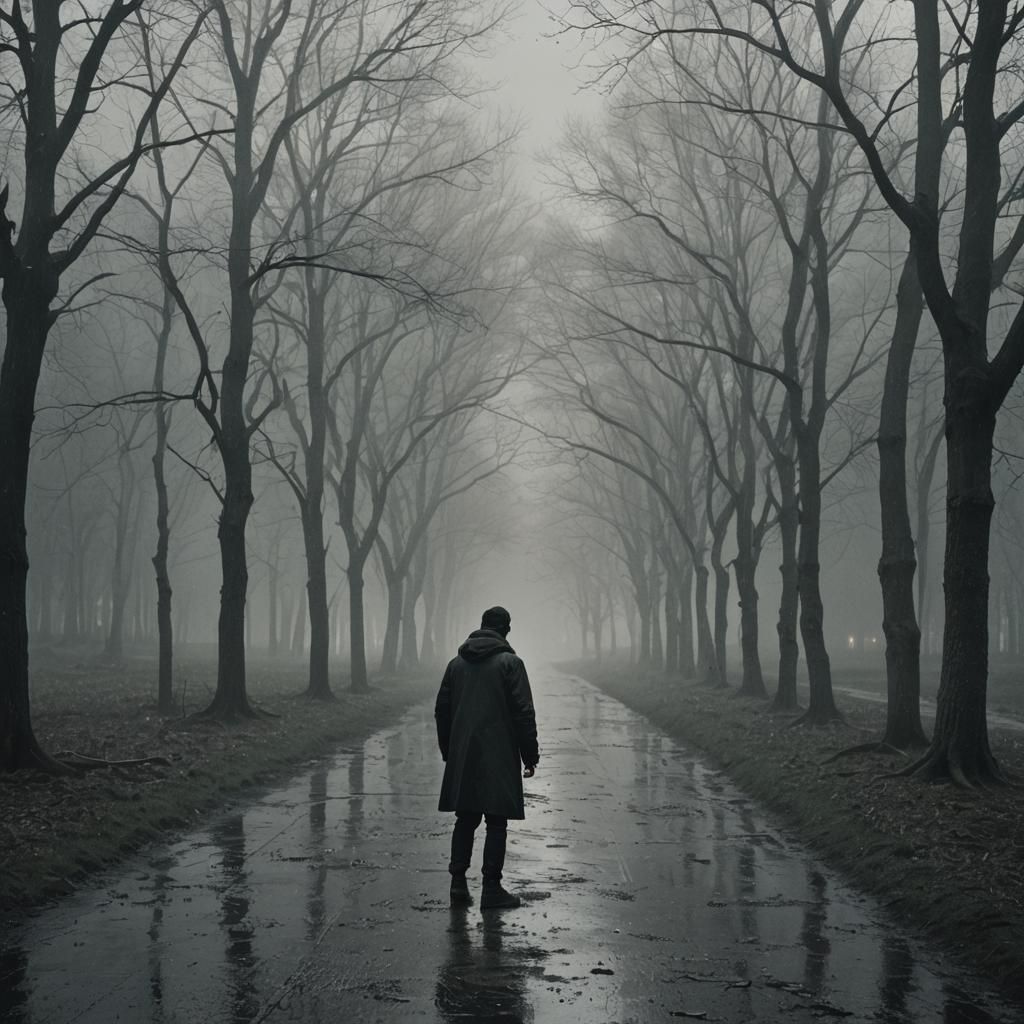 Dramatic Solitude: A Cinematic Film Still