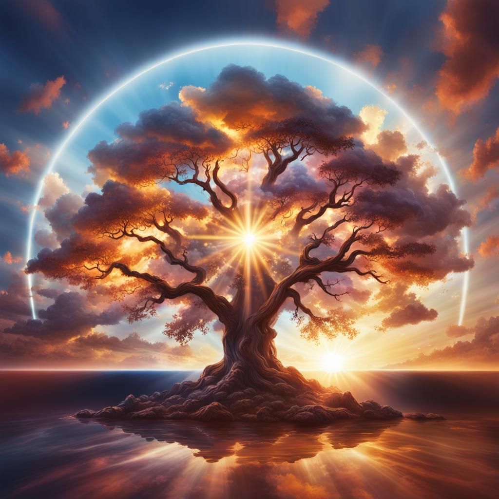 Divine Sunshine Beams Through Clouds