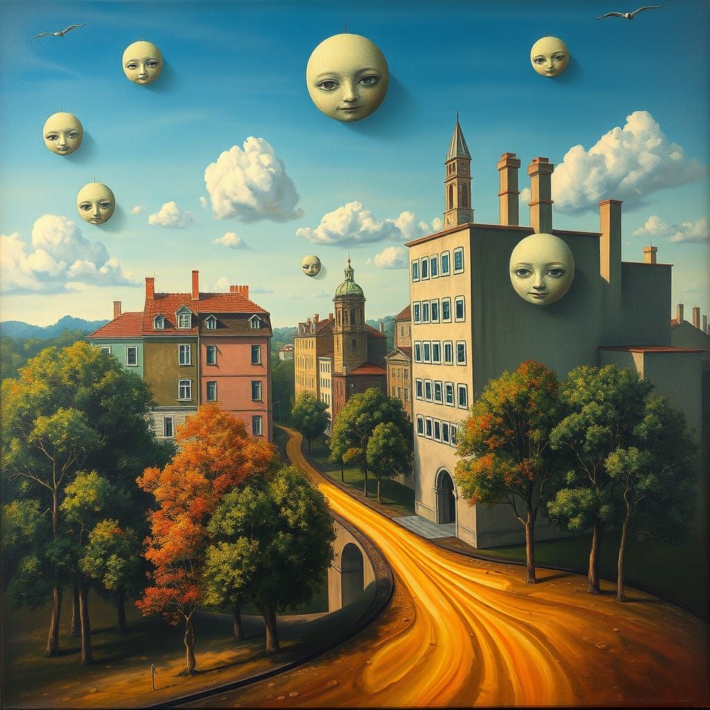 Surrealist Scene with Unreachable Error in a Surreal Dali-In...
