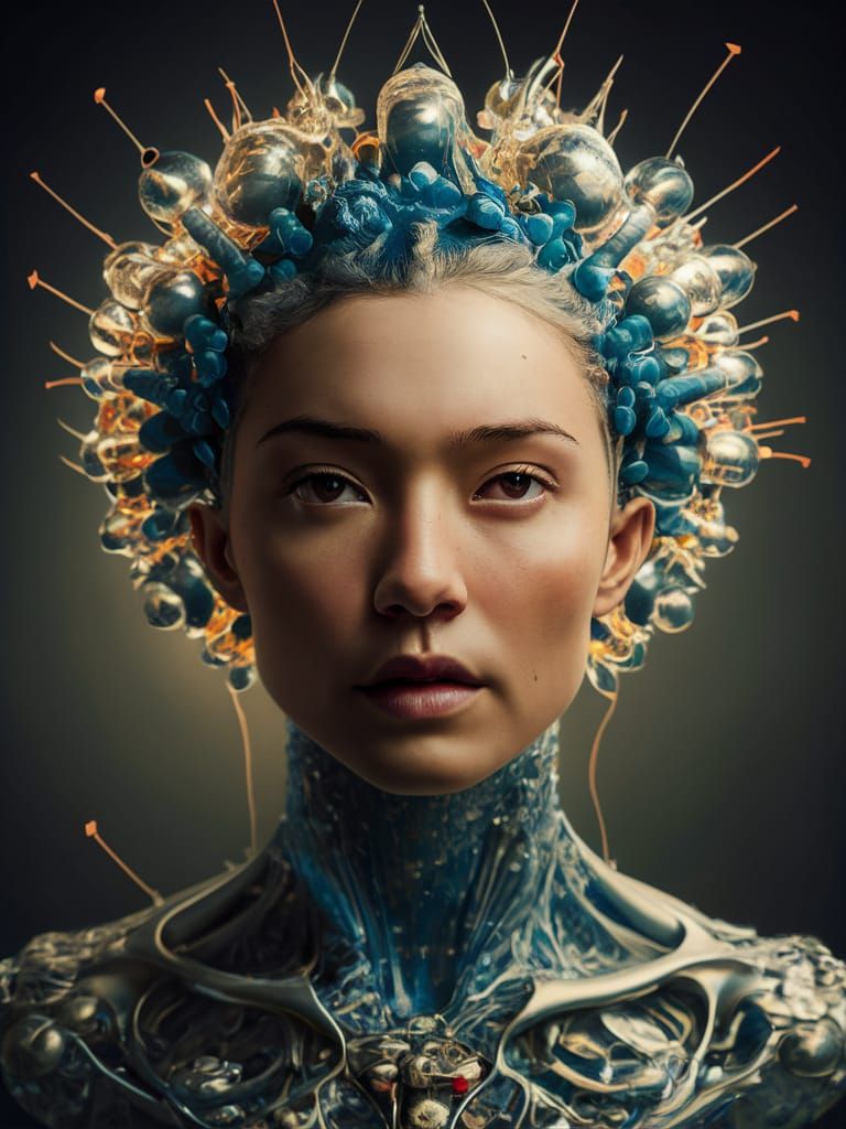 Hollow Molten Glass Blobs with Weird AI Sparks