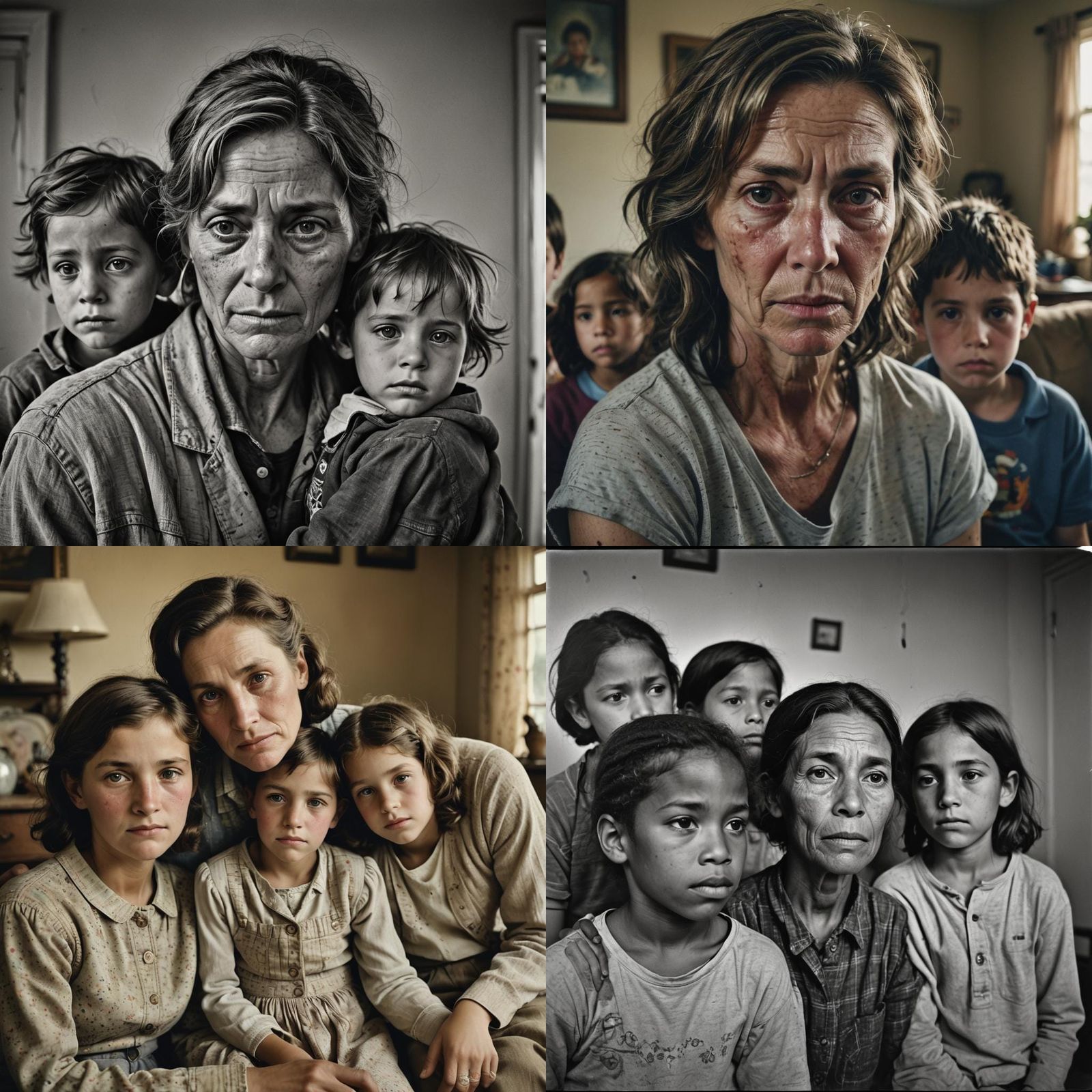 Touching Portrait of an American Mother and Children