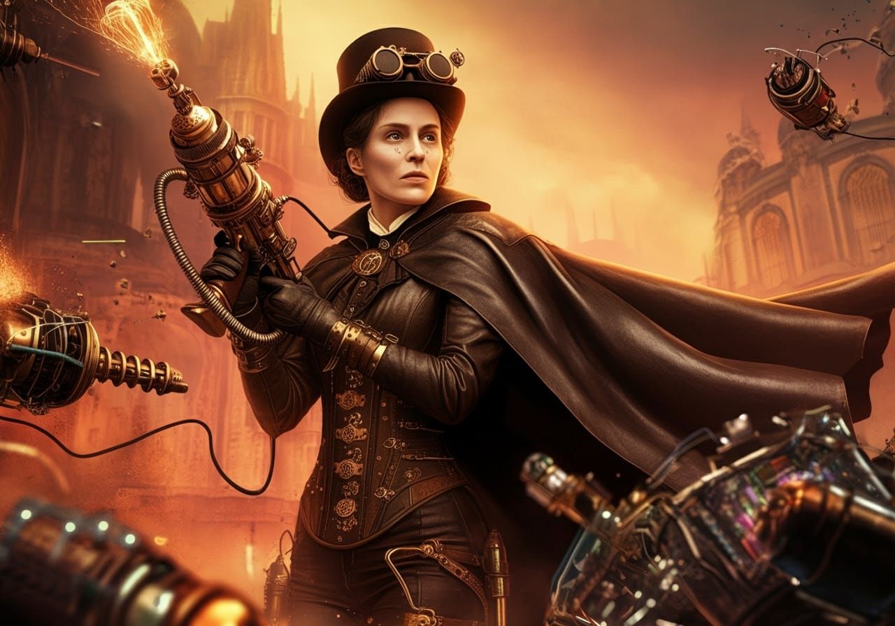 Steampunk Villainess Destroys Utopian City