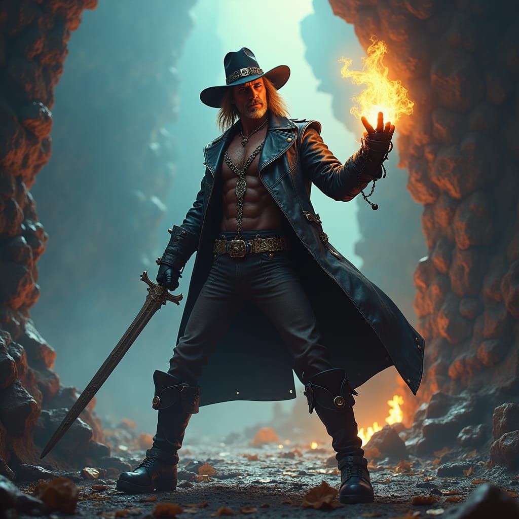 Heroic Bruce Dickinson in a Mystical Fantasy Realm