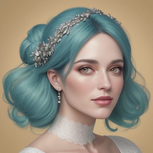 Renaissance Woman with Charleston Hair, Rococo Style