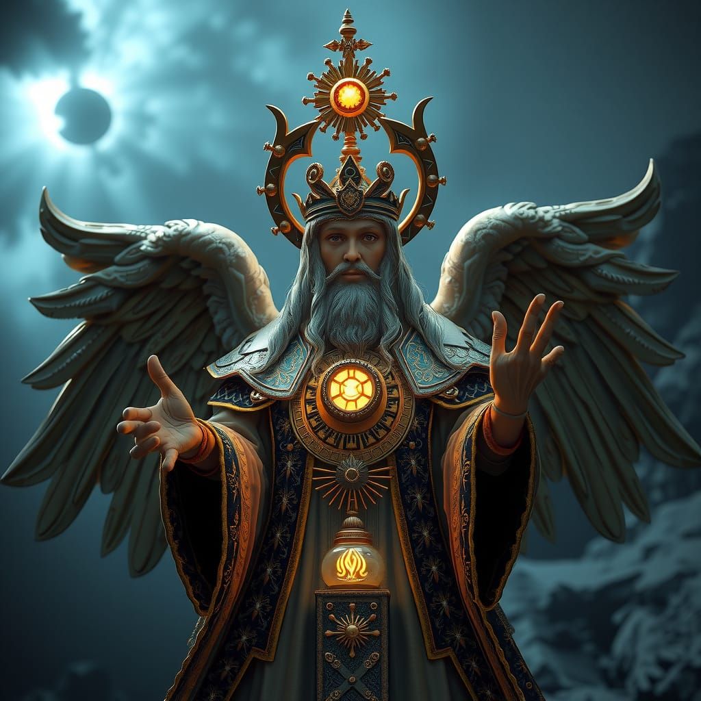 Ornate Metatron in Mystical Attire, 8K Unreal Engine Render