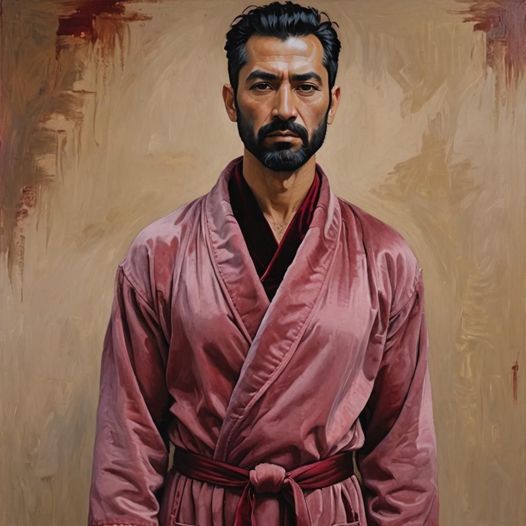 Ethereal Portrait of a Latino Man in Velvet Robes
