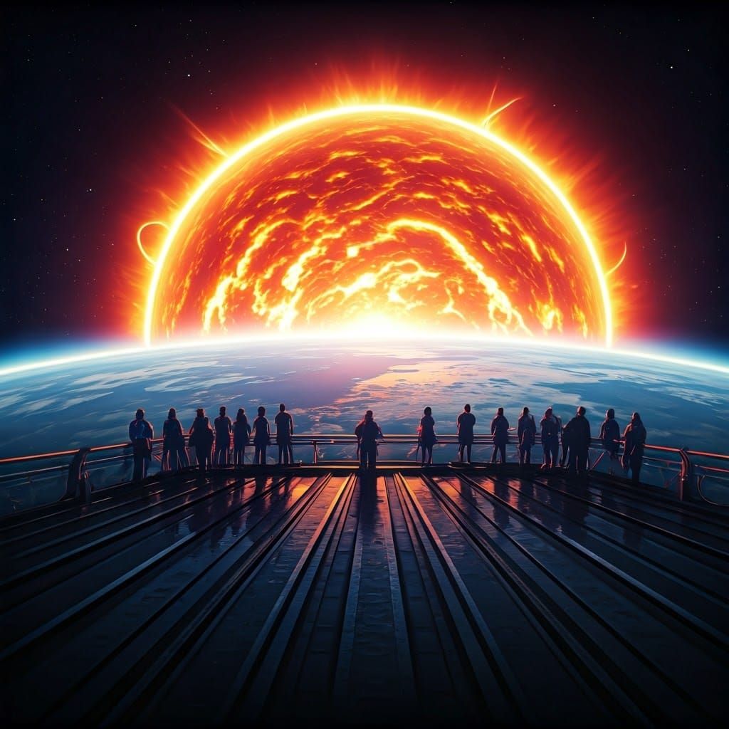 Cosmic Party Observes Sun's Blazing Expansion of Earth