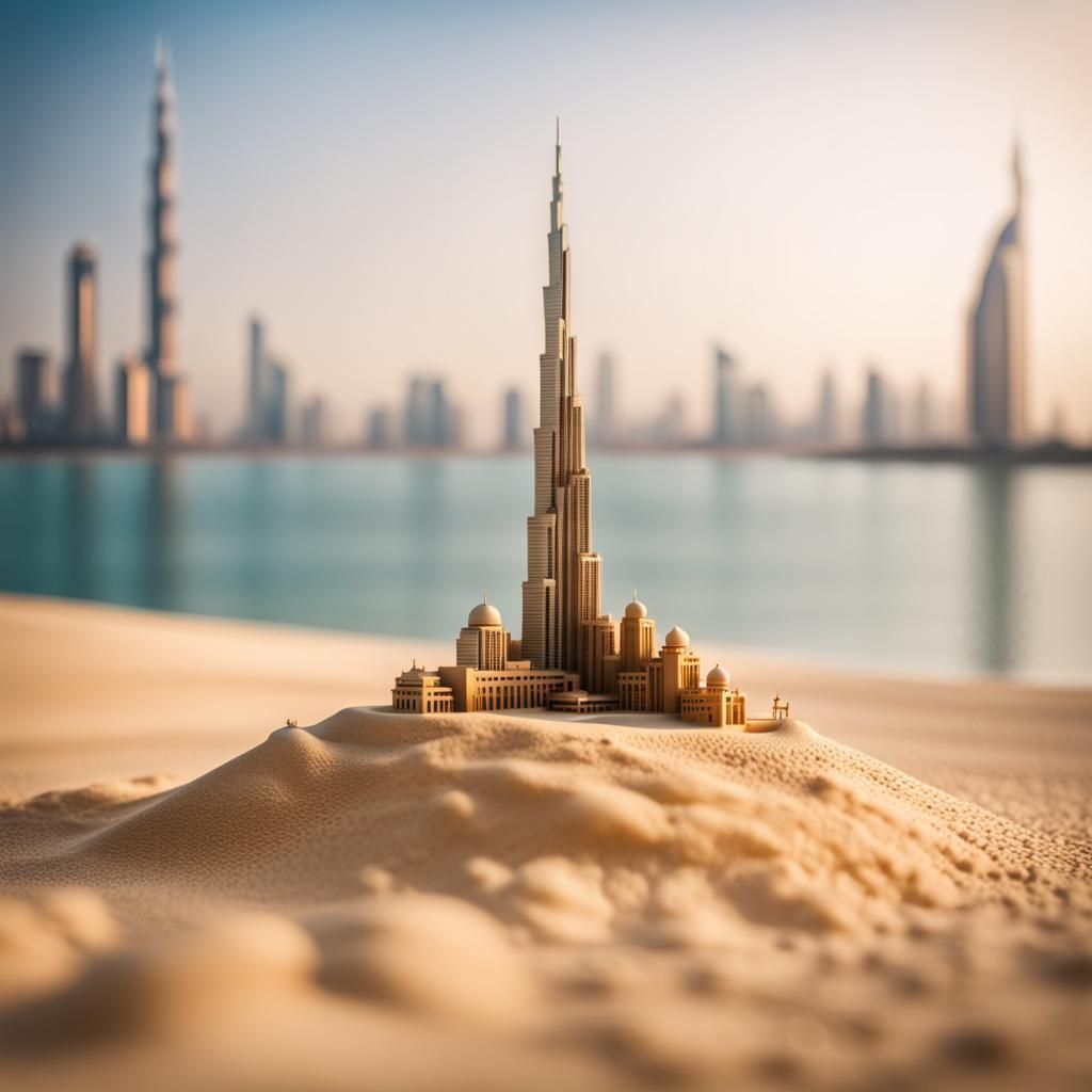 Burj Khalifa Sand Sculpture on Artificial Island
