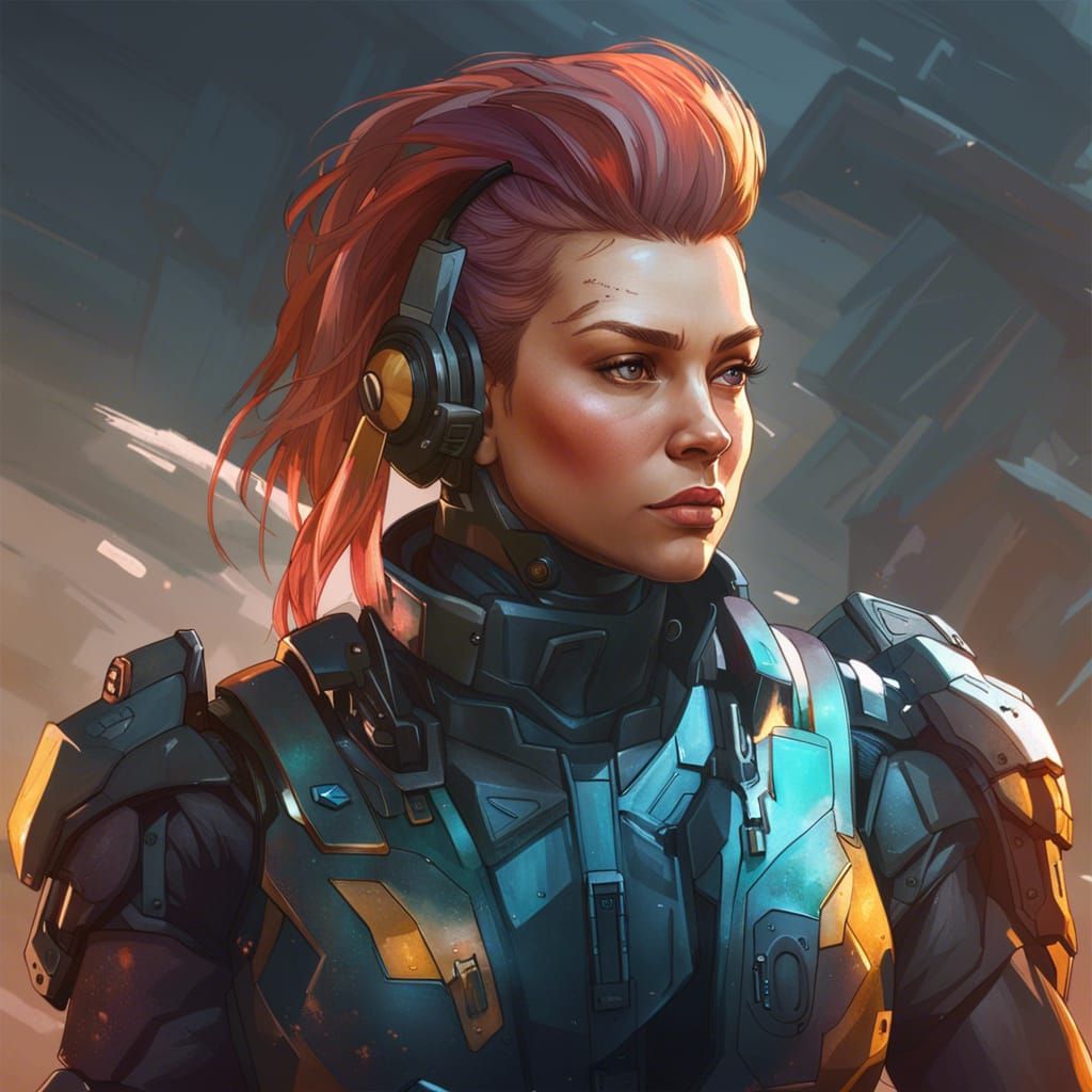 Voluptuous Battletech Pilot Portrait in 8k Resolution