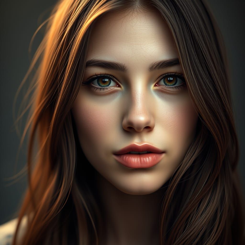 Young Woman Portrait with Dynamic Lighting