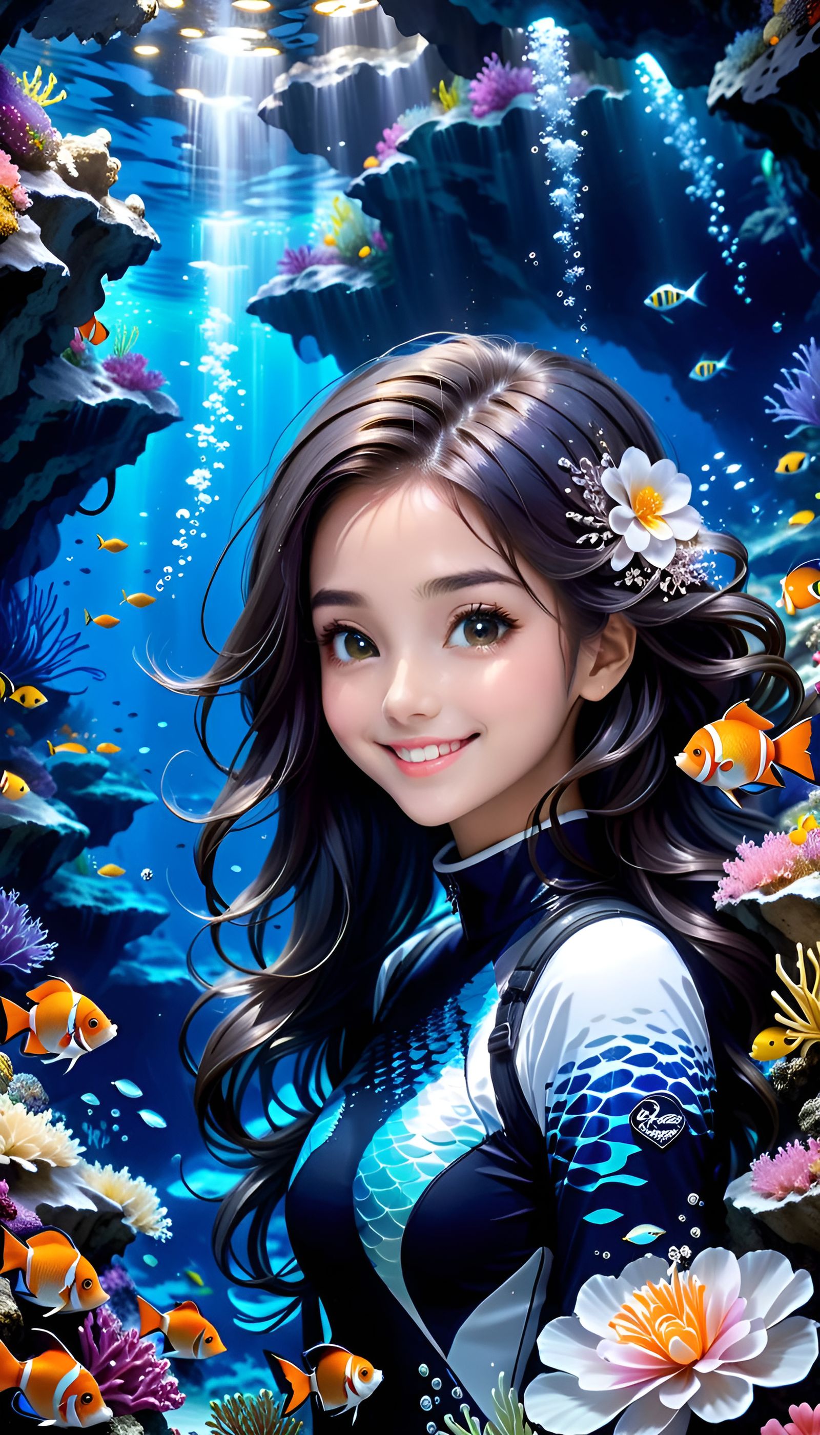 Underwater Grotto Portrait in Painterly Speedpaint Style