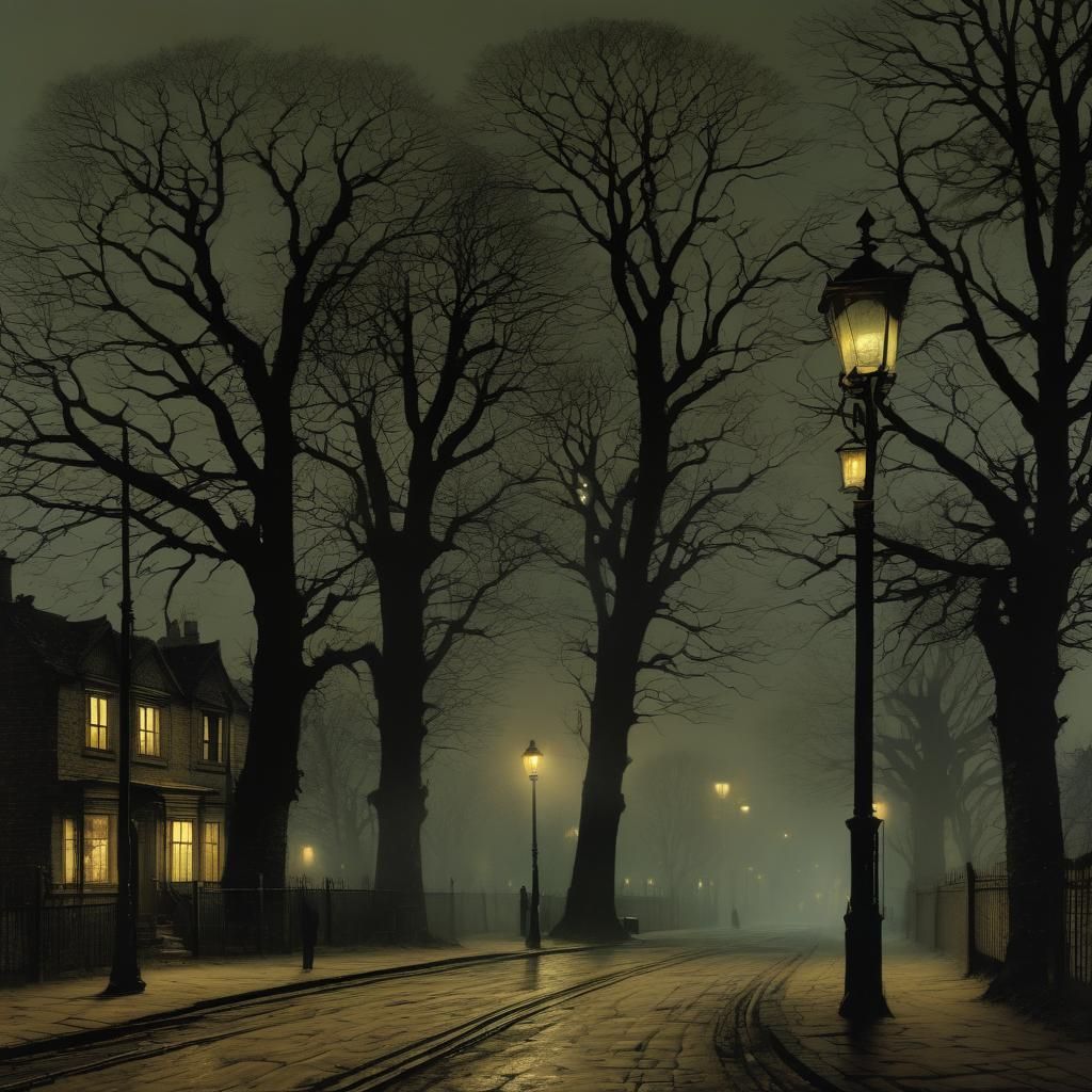 Grimdark Victorian Street Scene Painting