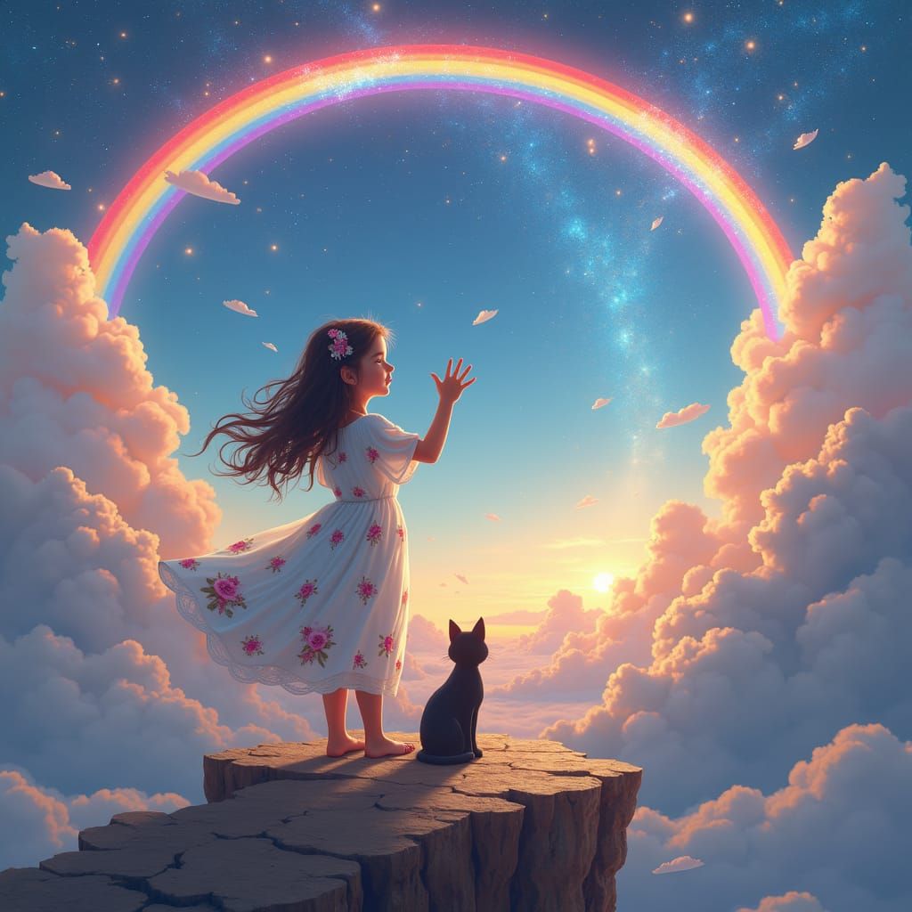 a girl that traveled over the rainbow bridge to see her blac...