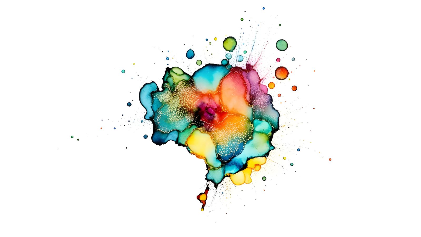 Vibrant Alcohol Inks With Wild Brushstrokes