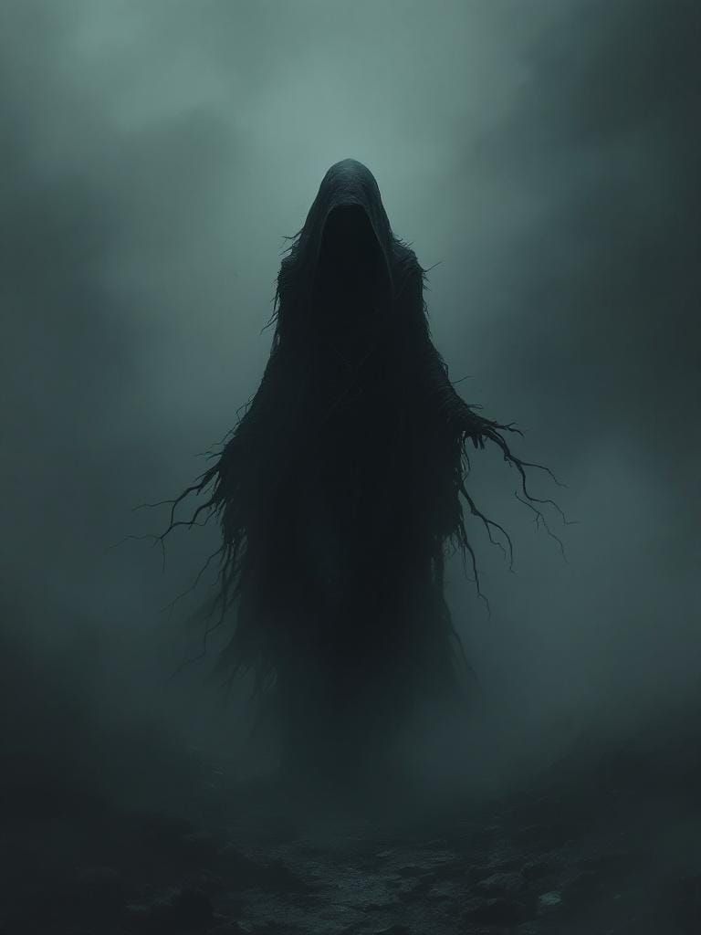 Mystical Demoness Emerges from Eerie Fog