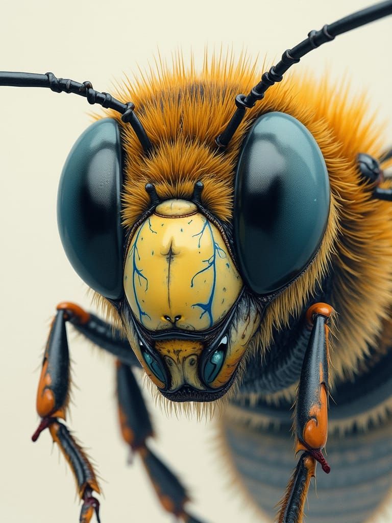 The bee's approaching gaze