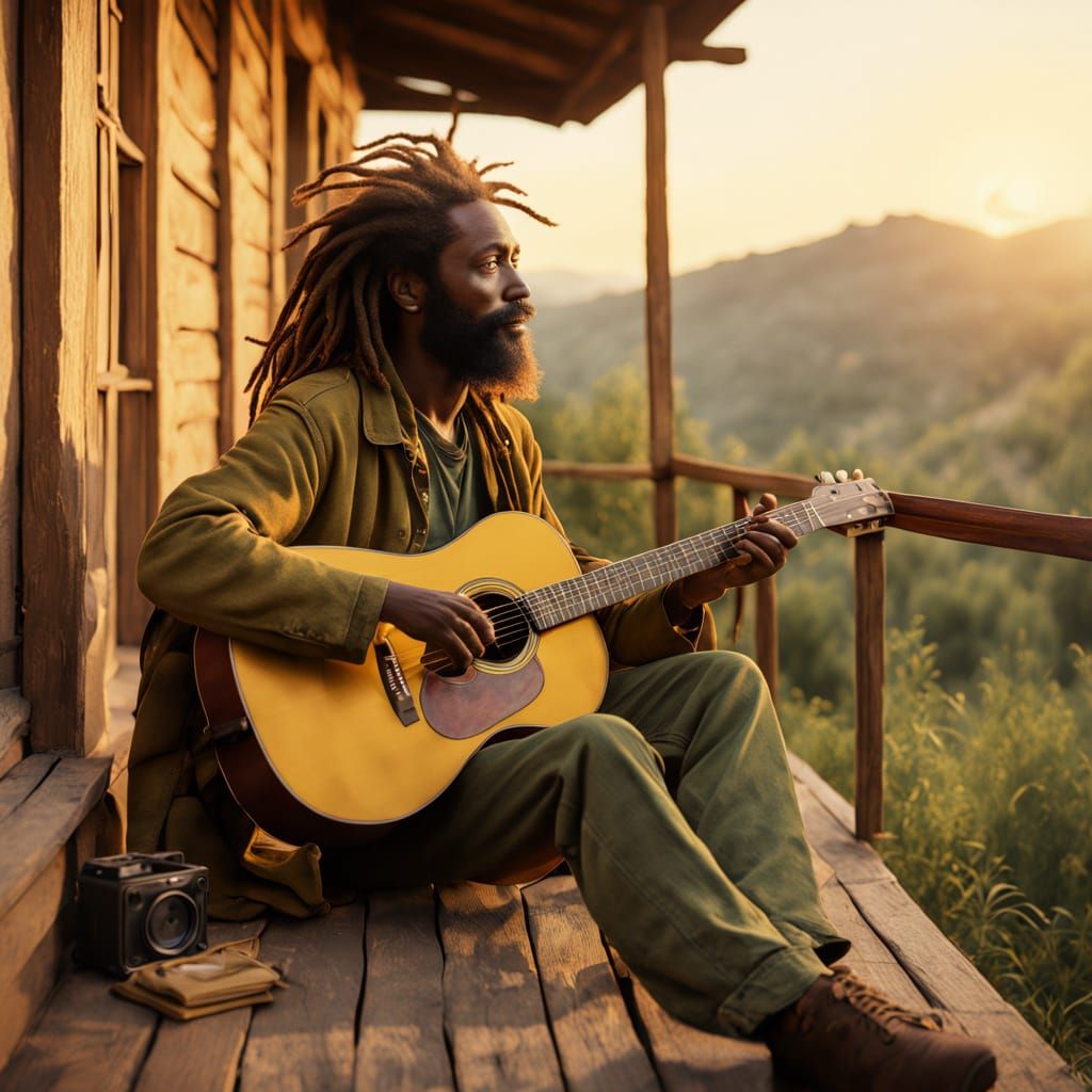 A Rastafarian Man Reflects on Memories by Sunset